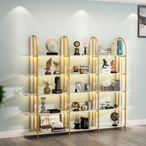 With Lamp Bookshelf Honor Wall Display Cabinet Office Decoration Living Room Display Shelve Exhibition Hall Exhibition Activities Floor
