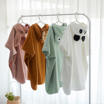 Baby bath towel with hat cloak cotton absorbent cartoon cute pullover can wear boys and girls swimming beach bath towel