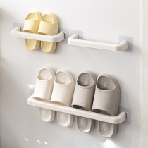 Sky longitudinal shoe rack bathroom non-perforated wall-mounted household toilet storage artifact shoes drain shelf