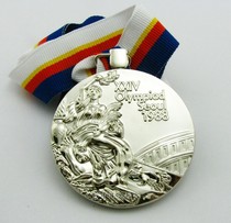 1988 Seoul silver medal with ribbon ribbon 1:1 re-engraved medal commemorative version collection