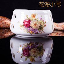 Ceramic round base bone china flower teapot base tea heater ceramic heater candle tea heater single pot teapot