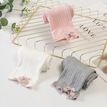 Girl Pants Summer Thin slim 7 Pants Baby 1-4 years 2 Outer wear pure cotton Elastic Ocean female baby hit bottom pants