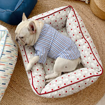Full removable washout Seasons available Canvas Dog Nest Fresh face-off Teddy Koki small and medium-sized dog Dog Mat Sofa Nest Cushion