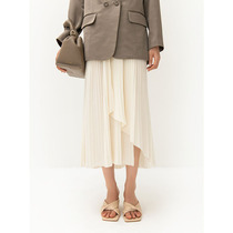 Rrest design light as a cloud German Yangtze Yarns wool irregular knitted pleated skirt skirt