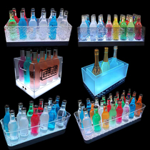  Luminous ice bucket ktv creative LED beer bucket PC acrylic 12 grid commercial champagne bucket custom bar beer frame
