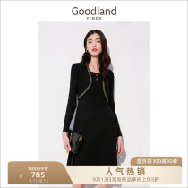 Sound Beauty Land Womens 2022 Autumn New Hepburn Wind Studded Sweater Dress Long Sleeve knit dress