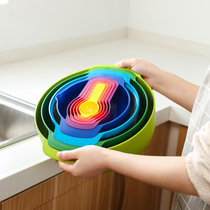 Kitchen baking tool set novice household rainbow Bowl 9-piece set DIY creative kitchenware basin measuring spoon cake mold