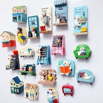  Japan ZAKKA home decoration refrigerator stickers magnetic stickers creative cute Nordic three-dimensional puppy cat magnet