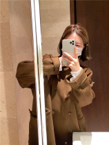 South Korea Boras East Gate Premium Customized Autumn and Winter Aura Wang Curry Handmade Double-sided woolen coat coat