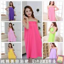 Beauty salon cotton bandeau bath skirt Guest clothes Thin cotton sauna clothes Womens sweat steam clothes Chest-wrapped bath clothes Yukata