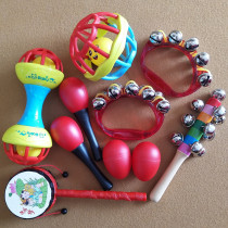 Baby traditional rattle toy 0-1 year old baby red chasing hearing visual early education grasping wooden can bite