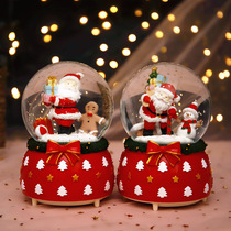Creative automatic snow Santa Claus crystal ball music box best friend princess birthday gift girl Christmas decoration