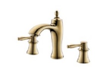 Frank basin hot and cold water faucet golden three holes do not splash