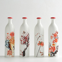 Jingdezhen ceramic wine bottle creative household empty wine bottle sealed decoration wine jar 1 Jin a catty