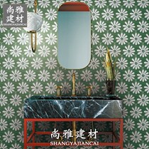 Tiles hexagonal tiles Nordic green hipster hexagonal tiles kitchen balcony flower piece toilet wall tiles