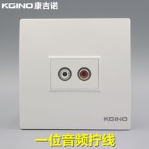 Type 86 one position red and white audio socket panel RCA double hole AV Lotus audio solder-free wire socket