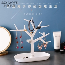 Creative ornaments jewelry storage box earrings nail display shelf jewelry tree porch hanging key female home finishing table