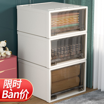Wardrobe clothes storage box drawer type transparent plastic storage box home finishing storage cabinet clothing storage artifact