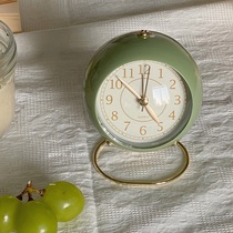  green house * ins Retro paint desktop mute clock Alarm clock with night light