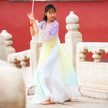Classical dance practice uniform female national modern dance Chinese dance body rhyme gauze dress performance costume coat elegant solo dance