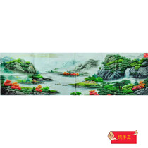 Special gifts hand embroidery lao xiu pian intangible cultural heritage hand embroidery embroidery decorative painting landscape Yangtze River Delta