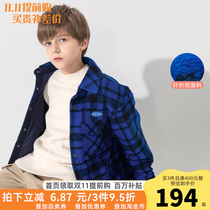 Balabala boys woolen coat Plaid 2021 Winter Dress new childrens woolen coat 202421116102