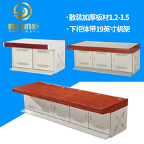 New thickened iron wood armrest assembly monitoring console 19-inch rack luxury wooden console monitoring console