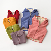 Soft Child Granular Suede hat Machia boy girl warm CUHK child horse clip winter style Shandong online store childrens clothing