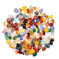 Gravel natural five-color multi-colored agate rain flower stone ornaments fish tank small stone colored stone feng shui for gardening