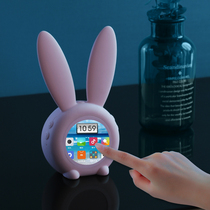Smart talking rabbit small alarm clock female cute mute bedroom bedside luminous student with childrens special cartoon