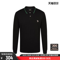 PS PAUL SMITH Mens Cotton Embroidered Zebra Logo Long Sleeve Polo Shirt