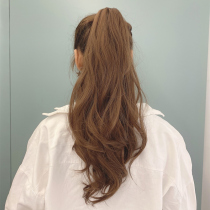 Invisible Tiger clip long scroll ponytail female long curly hair fake ponytail big wave realistic fluffy long wig