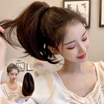 Ultra short ponytail wig female grab clip type short straight hair fake ponytail Net red micro roll natural braid simulation wig
