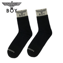 boylonodn black stockings tide fashion eagle LOGO print socks 2021 Autumn New