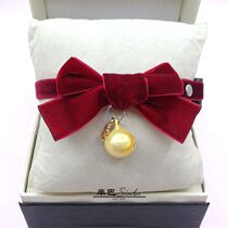 Simba handmade pet cat bell collar cute velvet cat bow tie bow dog Bell necklace small dog