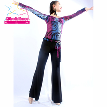 Hyundai dance slim bag hip show legs long modern Latin 2 pants modern dance jacket practice suit training suit