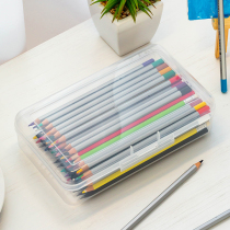 Plastic transparent simple pencil box Stationery box Pen box Art sketch pencil box Large capacity mask storage box