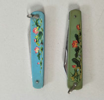 Nostalgic old inventory 76 years of Cultural Revolution electroplating printing small folding knife stationery collection
