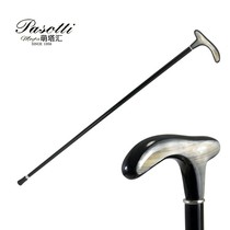 Italian pasotti walking stick buffalo horn bide T-type gentleman stick old man crutch handmade high-end gift Wood