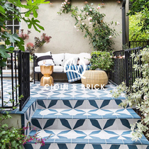 Nordic vintage blue brick courtyard kitchen bathroom floor tiles non-slip balcony garden tile floor tiles 300