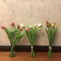 Home decoration model room clubhouse hotel layout simulation flower fake flower six-head bunch soft Tulip