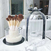 Brush tube makeup brush bucket brush storage bucket Bai Yalai beauty makeup retro ins Wind glass Net red desk layout