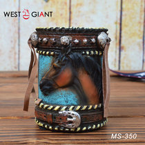 Western Giants Creative Western-style horse head pen holder ornaments home decorations retro resin crafts wine cabinet ornaments