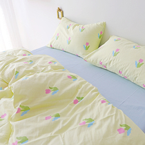 (Snail Tower) Tulip cotton student dormitory bedroom bed three sets of bedding four sets of sheets bed sheets
