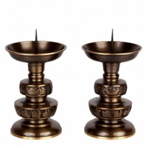 Buddha pure copper supply table ghee lamp holder candle holder candle lamp holder 5 inch antique new Buddha ingot needle candlestick