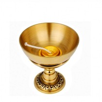  Buddha utensils Buddha Hall Household for Buddha lamps Edible oil Changming lamps Pure copper liquid ghee lamps Medium flower feet copper bowl oil lamps