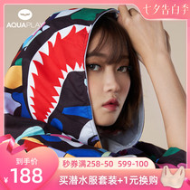 Korea AquaPlay Flying Tigers Shark camouflage Cloak Adult sunscreen Snorkeling Water Quick-drying beach change bathrobe