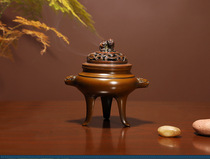 Copper crafts three-legged smoker home incense incense incense appliances custom furniture enshrined with lid