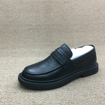 Breaking code handling 2021 new genuine leather mens shoes flat heel soft bottom abrasion resistant round head One foot pedal comfort 100 hitch leather shoes