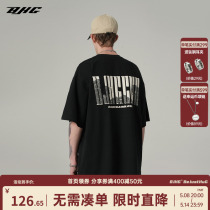 BJHG reckless summer American heavy foam printing short sleeve T - shirt men tide Oversize couple tops